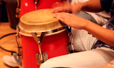 Close up of drummers' hands